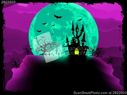 Image of Scary halloween vector with magical abbey. EPS 8