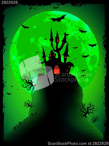 Image of Scary halloween vector with magical abbey. EPS 8