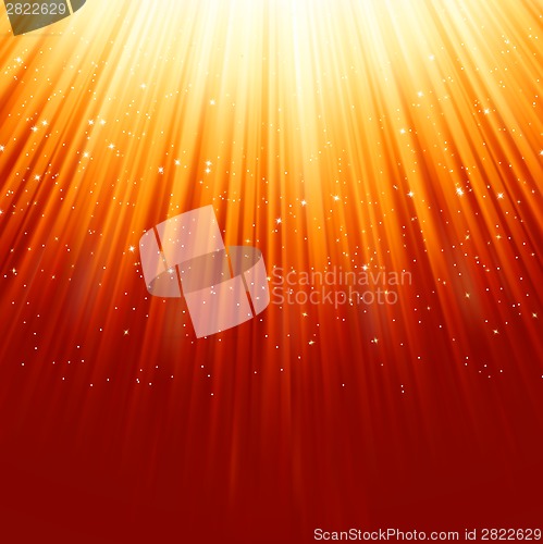 Image of Snowflakes descending on golden light. EPS 8