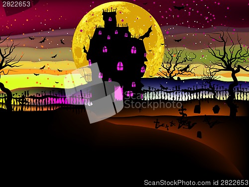 Image of Grungy Halloween with haunted house. EPS 8