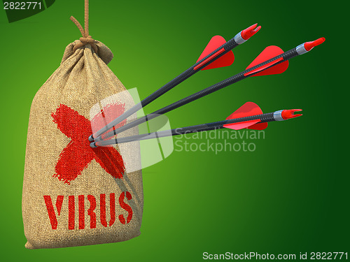 Image of Virus - Arrows Hit in Red Mark Target.