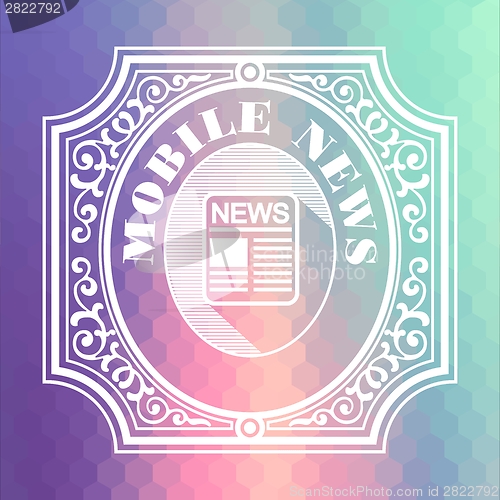 Image of Mobile News. Pastels Vintage Design Concept.