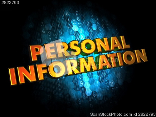 Image of Personal Information - Gold 3D Words.