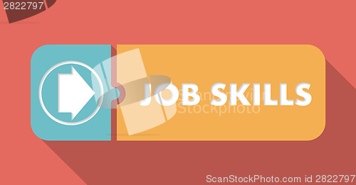 Image of Job Skills on Scarlet in Flat Design.