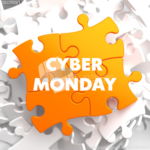 Image of Cyber Monday on Yellow Puzzle.