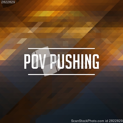 Image of POV Pushing Concept. Retro Label Design.
