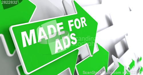 Image of Made for Ads on Green Direction Arrow Sign.