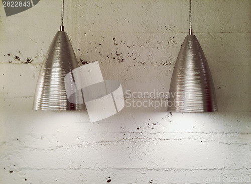 Image of Two modern metal lamps