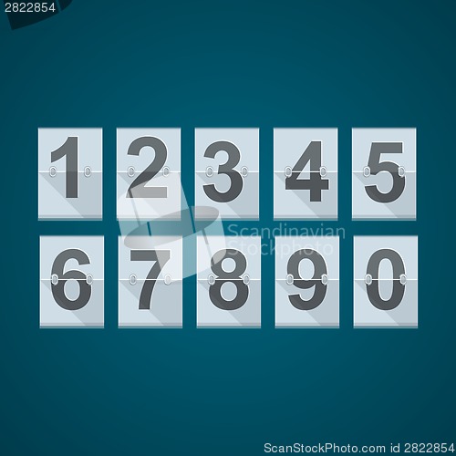 Image of Set of numbers for mechanical scoreboard.