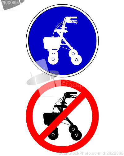 Image of Walking frame traffic signs