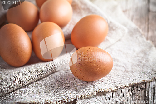 Image of  fresh brown eggs 