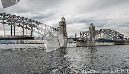 Image of Bolsheokhtinsky Bridge in Sankt Petersburg