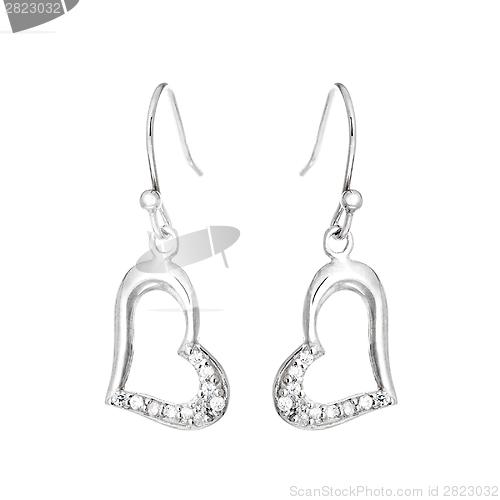 Image of Silver earrings in the shape of heart