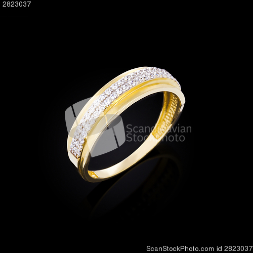 Image of Gold ring with diamonds