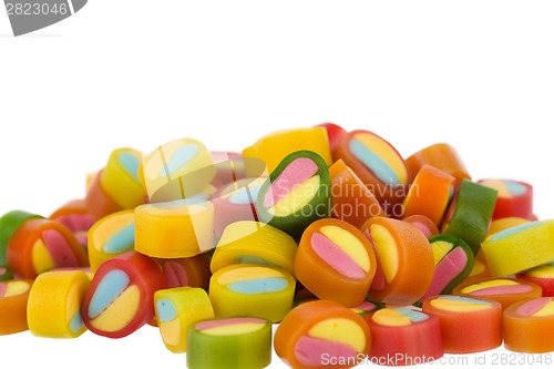 Image of Jelly candies on white background
