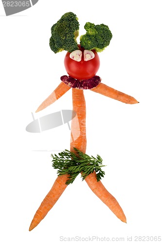 Image of Funny figurine with variety of vegetables