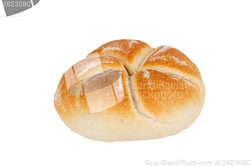 Image of One roll bread isolated on white background