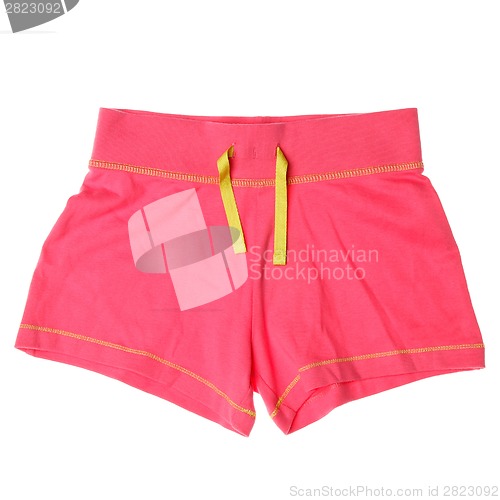 Image of Pink womens shorts isolated on white background