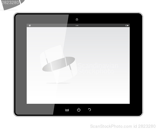 Image of Realistic Tablet PC With Blank Screen.