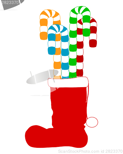 Image of One big Santa Claus boot with licorice