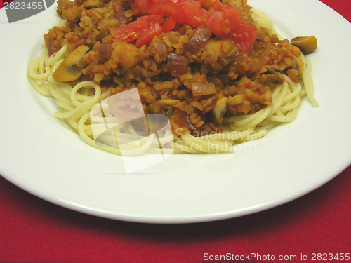 Image of Bulgur wheat groats with noodles and tomatoes