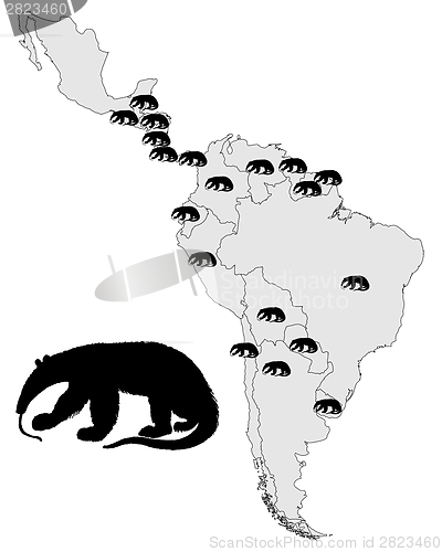 Image of Giant anteater range