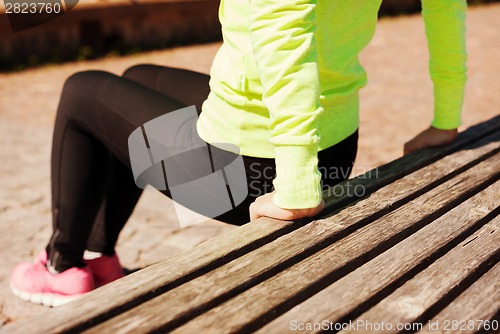 Image of woman doing sports outdoors