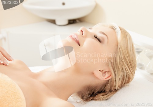 Image of beautiful woman in spa salon