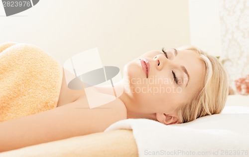 Image of beautiful woman in spa salon