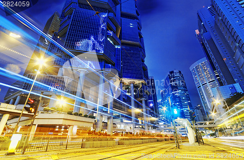 Image of hong kong modern city High speed traffic