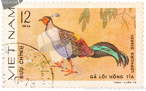 Image of Stamp printed in Vietnam shows animal ornamental bird