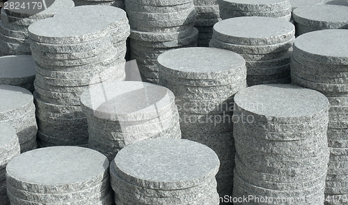 Image of round stone slabs