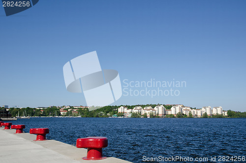 Image of Suburban area in the green city of Stockholm - capital of Sweden