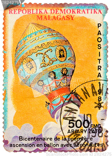 Image of Stamp printed in the Malagasy shows bicentenary of the first bal