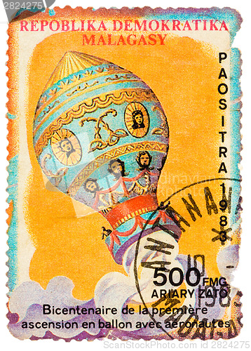 Image of Stamp printed in the Malagasy shows bicentenary of the first bal