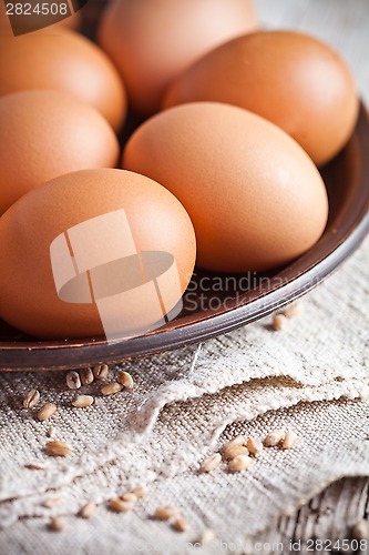 Image of  fresh brown eggs
