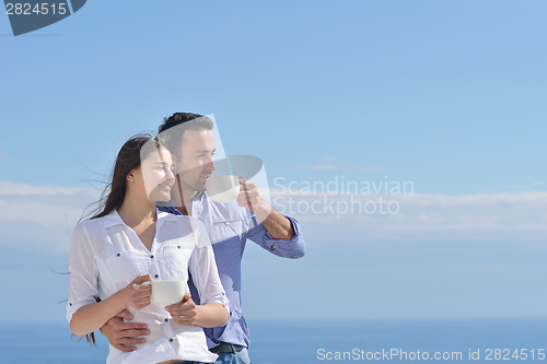 Image of happy young romantic couple have fun relax