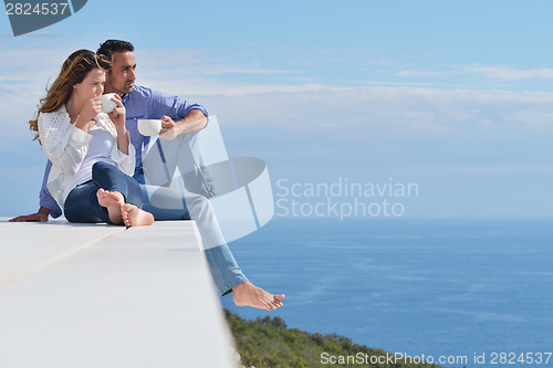 Image of happy young romantic couple have fun relax