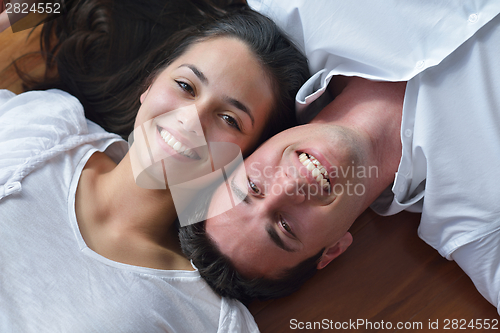 Image of young couple relax at home