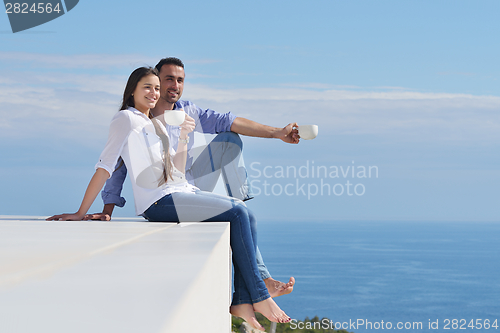 Image of happy young romantic couple have fun relax