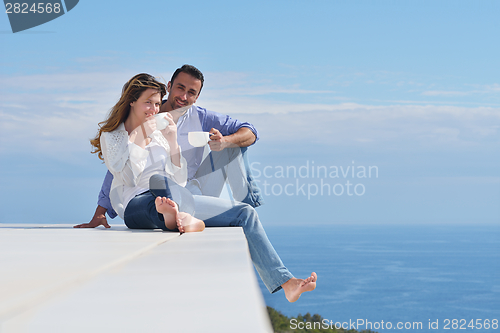 Image of happy young romantic couple have fun relax
