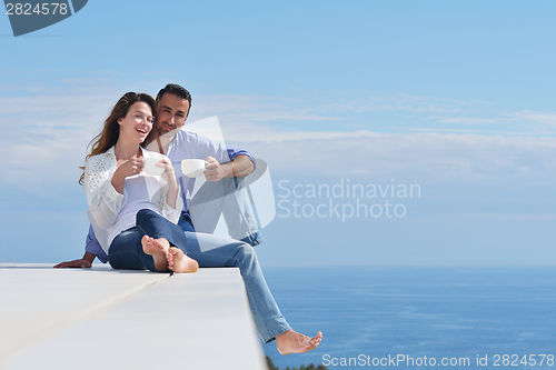 Image of happy young romantic couple have fun relax