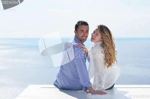 Image of happy young romantic couple have fun relax
