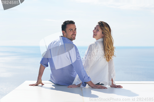Image of happy young romantic couple have fun relax