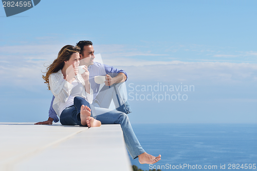 Image of happy young romantic couple have fun relax