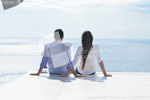 Image of happy young romantic couple have fun relax