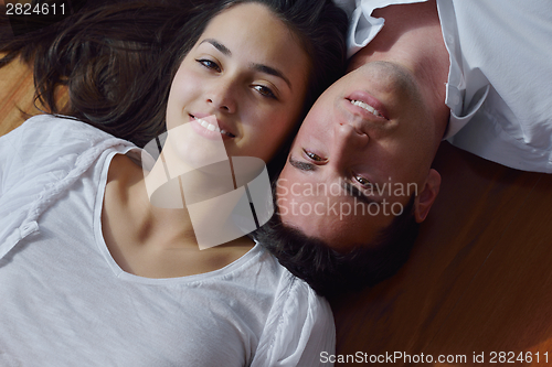 Image of young couple relax at home