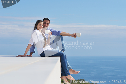 Image of happy young romantic couple have fun relax
