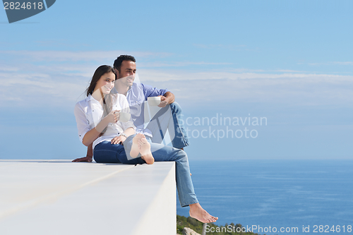 Image of happy young romantic couple have fun relax