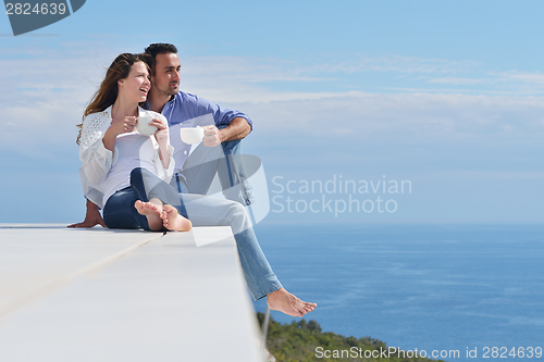 Image of happy young romantic couple have fun relax
